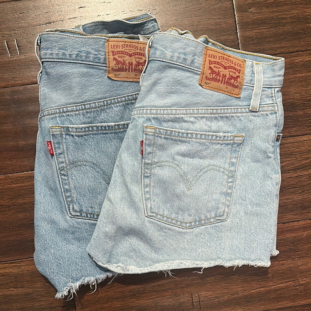 Levi 501s Light Wash Denim Shorts